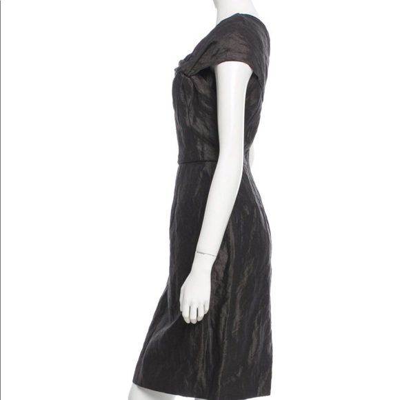 Oscar de la Renta Metallic Cocktail Dress - 6 - Picture 6 of 7